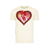 Vintage Arctic valentines day rooster with leopard heart Vintage Tee - RanaPortraitStore