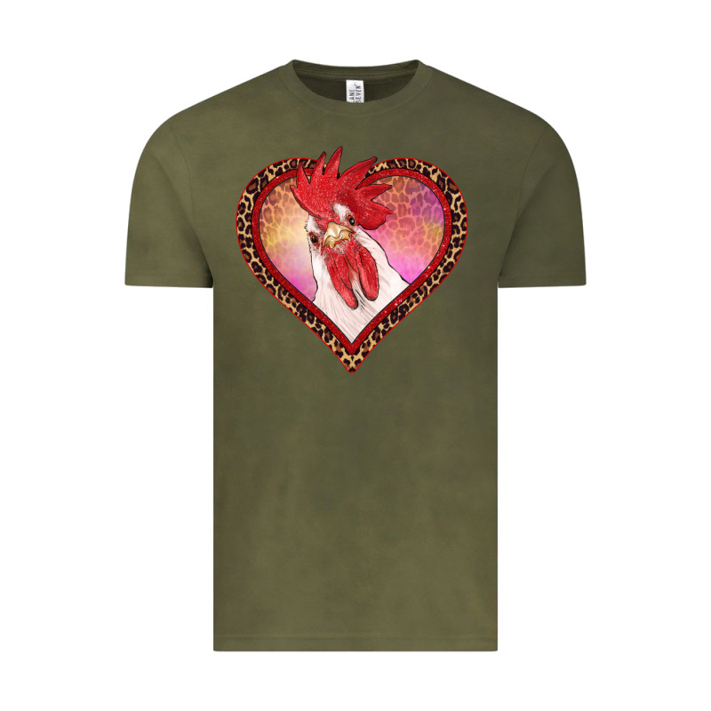 Valentines Day Rooster With Leopard Heart Vintage Tee by RanaPortraitStore | Teevron