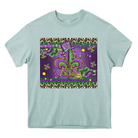 Arona mardi gras fleur de lis Heavy Core Tee - MaliasSmallBusiness