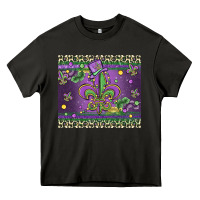 Asphalt mardi gras fleur de lis Heavy Core Tee - MaliasSmallBusiness