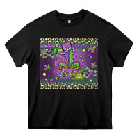 Black mardi gras fleur de lis Heavy Core Tee - MaliasSmallBusiness