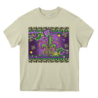 Mossy mardi gras fleur de lis Heavy Core Tee - MaliasSmallBusiness
