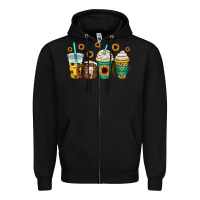 Black yellowstone coffee cups Zipper Hoodie - OliviaCreatesArt