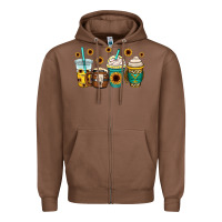 Chestnut yellowstone coffee cups Zipper Hoodie - OliviaCreatesArt