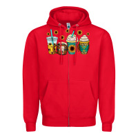 Red yellowstone coffee cups Zipper Hoodie - OliviaCreatesArt
