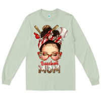 Matcha Baseball Mom Messy Bun Long Sleeve Tee - texasbilliewilder