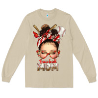 Mushroom Baseball Mom Messy Bun Long Sleeve Tee - texasbilliewilder