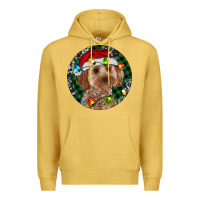 Antique Gold Cockapoo Christmas Premium Hoodie - RanaPortraitStore