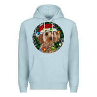 Blue Mist Cockapoo Christmas Premium Hoodie - RanaPortraitStore