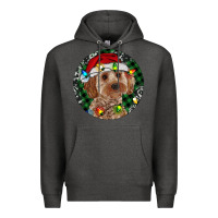 Charcoal Heather Cockapoo Christmas Premium Hoodie - RanaPortraitStore