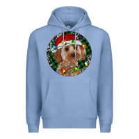 Colony Blue Cockapoo Christmas Premium Hoodie - RanaPortraitStore