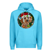 Ocean Blue Cockapoo Christmas Premium Hoodie - RanaPortraitStore