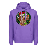 Purple Cockapoo Christmas Premium Hoodie - RanaPortraitStore