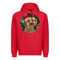 Red Cockapoo Christmas Premium Hoodie - RanaPortraitStore