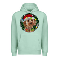 Seafoam Cockapoo Christmas Premium Hoodie - RanaPortraitStore