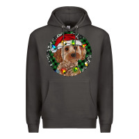 Smoke Cockapoo Christmas Premium Hoodie - RanaPortraitStore