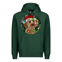 Sports Green Cockapoo Christmas Premium Hoodie - RanaPortraitStore