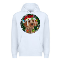 White Cockapoo Christmas Premium Hoodie - RanaPortraitStore