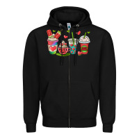 Black watermelon summer coffee cups Zipper Hoodie - OliviaCreatesArt