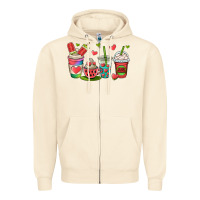 Sandshell watermelon summer coffee cups Zipper Hoodie - OliviaCreatesArt
