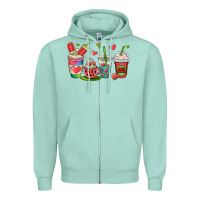 Seafoam watermelon summer coffee cups Zipper Hoodie - OliviaCreatesArt