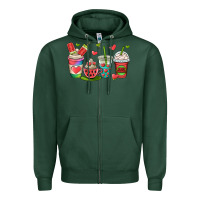 Sports Green watermelon summer coffee cups Zipper Hoodie - OliviaCreatesArt
