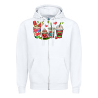 White watermelon summer coffee cups Zipper Hoodie - OliviaCreatesArt