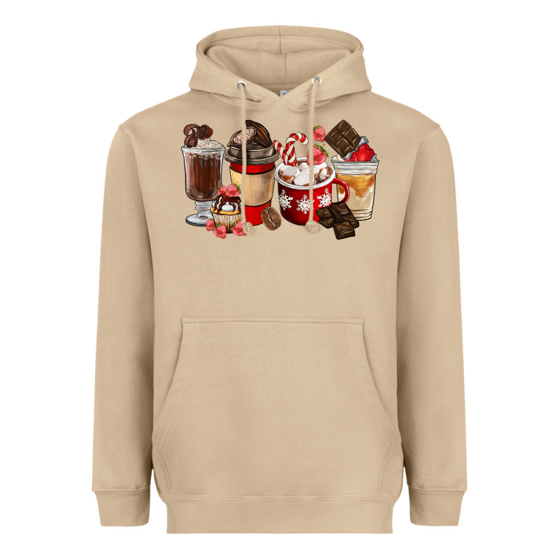 Chocolate Love Coffee Cups Heavyweight Hoodie by FaDigitalArtStudio | Teevron