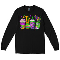Black mardi gras coffee cups Long Sleeve Tee - Jasminsmagicworld