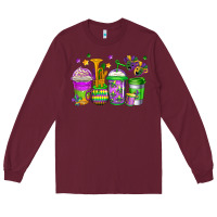 Burgundy mardi gras coffee cups Long Sleeve Tee - Jasminsmagicworld