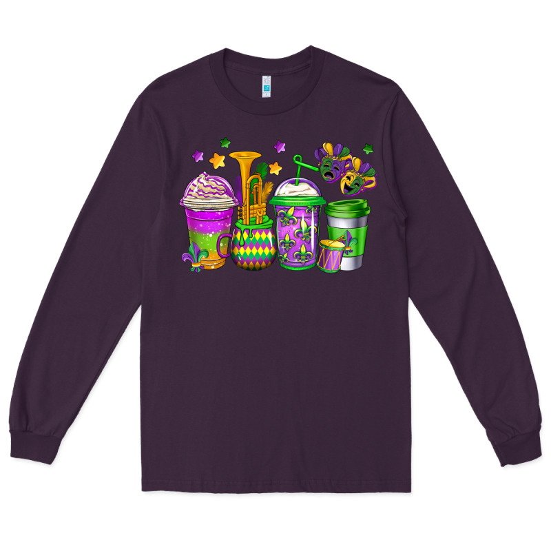 Mardi Gras Coffee Cups Long Sleeve Tee by Jasminsmagicworld | Teevron