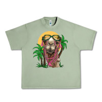 Oil Green camel with oasis Urban Heavy Tee - BarkalooDesign