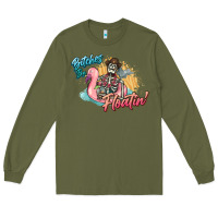 Army Green Bitches be floatin' skeleton summer Long Sleeve Tee - NancyCooperArtShop