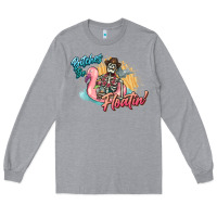 Heather Grey Bitches be floatin' skeleton summer Long Sleeve Tee - NancyCooperArtShop