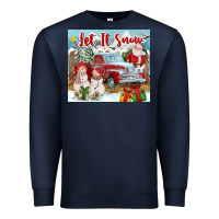 Navy Let It Snow Tumbler Premium Sweatshirt - FaDigitalArtStudio