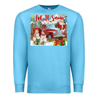 Ocean Blue Let It Snow Tumbler Premium Sweatshirt - FaDigitalArtStudio