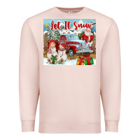 Pale Pink Let It Snow Tumbler Premium Sweatshirt - FaDigitalArtStudio