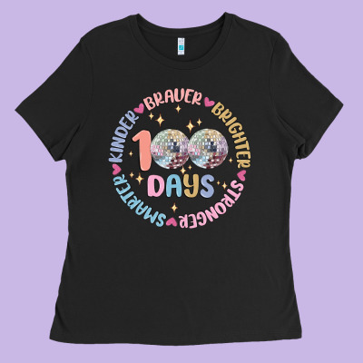 100 Days Of School Ladies Tee Designed By Maliassmallbusiness