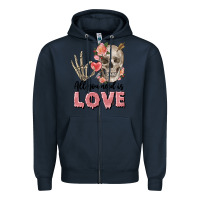 Navy Skull all you need is love Zipper Hoodie - FaDigitalArtStudio
