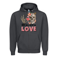 Smoke Skull all you need is love Zipper Hoodie - FaDigitalArtStudio