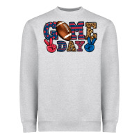 Heather Grey Game day red and blue Heavyweight Sweatshirt - HowdyJamesFarm