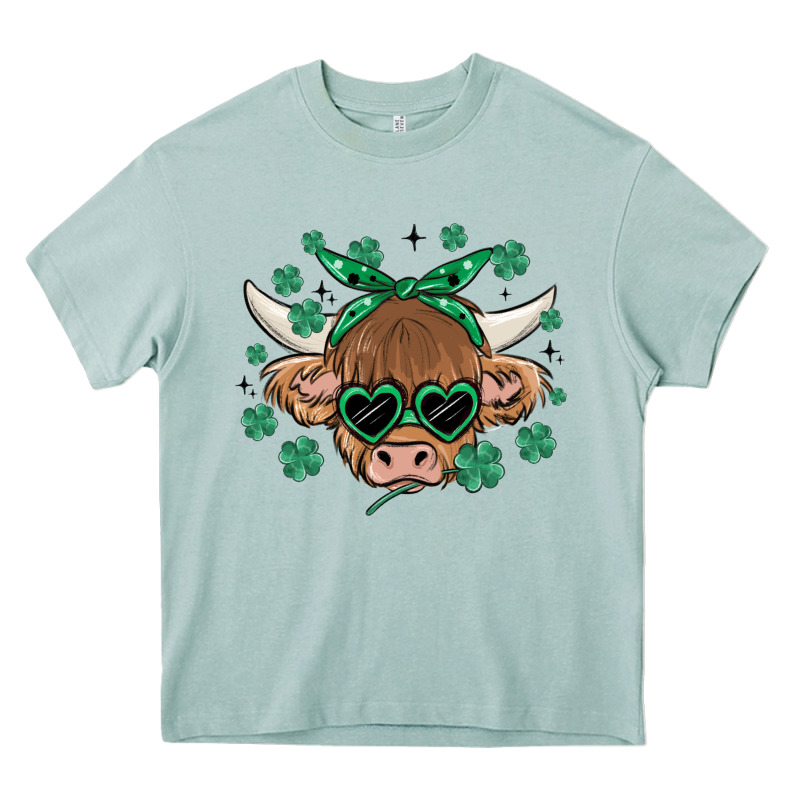 St Patrick's Day Cow Heavy Core Tee by MaliasSmallBusiness | Teevron