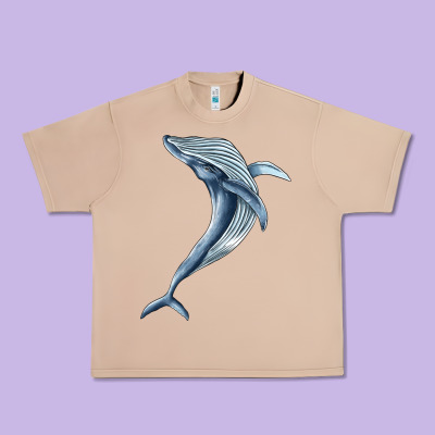 Humpback Whale Jumping Urban Heavy Tee Designed By Barkaloodesign