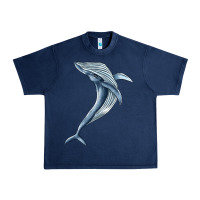 Navy humpback whale jumping Urban Heavy Tee - BarkalooDesign