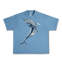 Pebble Blue humpback whale jumping Urban Heavy Tee - BarkalooDesign