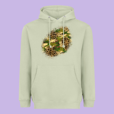 Camouflage And Leopard Patch  5 Heavyweight Hoodie Designed By Bundleandbundleshop