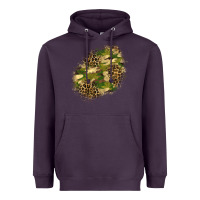 Plum camouflage and leopard patch  5 Heavyweight Hoodie - BundleAndBundleShop