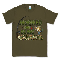 Army Green fish lures hooked on being grandpa Classic Tee - Artiststas