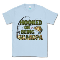 Dusty Blue fish lures hooked on being grandpa Classic Tee - Artiststas