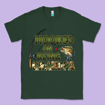 Fish Lures Hooked On Being Grandpa Classic Tee Designed By Artiststas